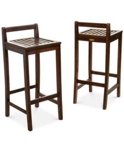 Shop Noble House Jasen Set Of 2 Bar Stools In Brown