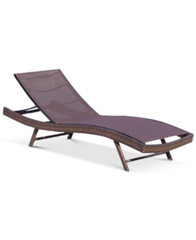 Shop Noble House Telman Chaise Lounge In Brown