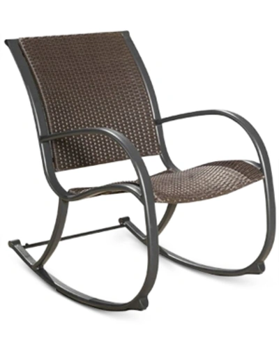 Shop Noble House Holtan Rocking Chair In Brown