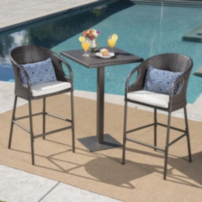 Shop Noble House Dominica Outdoor 3pc Bar Set In Brown