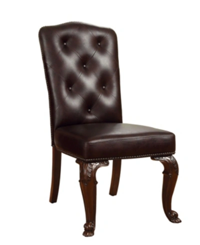 Shop Furniture Of America Ramsaran Upholstered Side Chair (set Of 2) In Brown