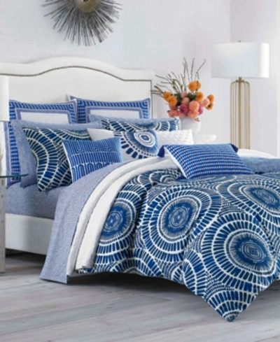 Shop Trina Turk Samba De Roda Blue Aster Full/queen Duvet Set Bedding In Navy