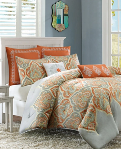 Shop Madison Park Nisha Sateen 7-pc. Comforter Set, Full/queen In Orange