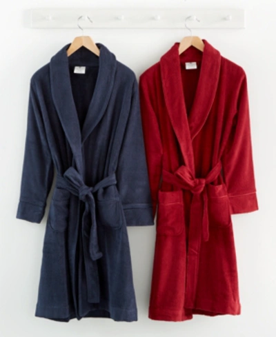 Shop Hotel Collection Finest Modal Robe, Luxury Turkish Cotton, Created For Macy's Bedding In Navy