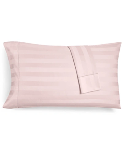 Shop Charter Club Damask 1.5" Stripe 550 Thread Count 100% Cotton Pillowcase Pair, King, Created For Macy's Bedding In Cotton Candy (light Pink)