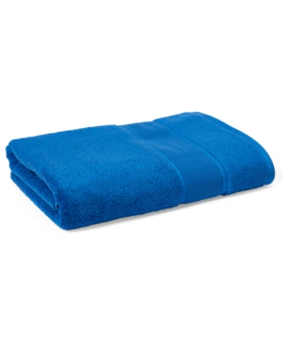 Shop Lauren Ralph Lauren Sanders Solid Antimicrobial Cotton Bath Sheet, 35" X 66" In Maritime Blue