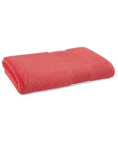 Shop Lauren Ralph Lauren Sanders Solid Antimicrobial Cotton Bath Sheet, 35" X 66" Bedding In Rose Red