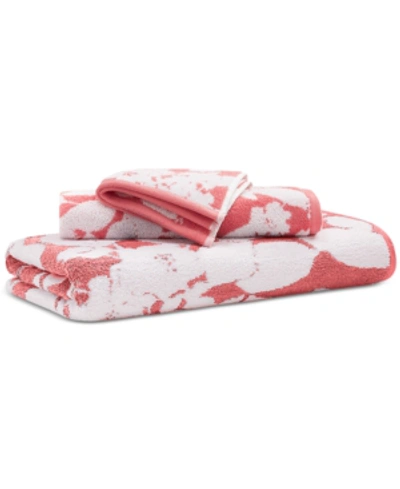 Ralph Lauren Sanders Floral Antimicrobial Cotton Bath Towel, 30" X 56" Bedding In Rose Red