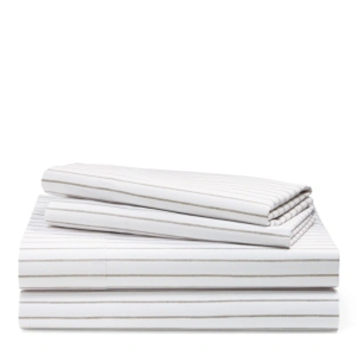 Ralph Lauren Spencer Stripe Sheet Set, Queen In Stone Grey