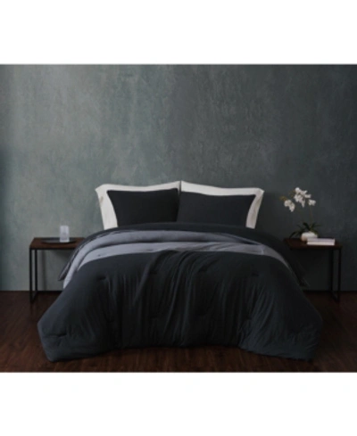 Shop Sean John Closeout!  Color Block Jersey King Duvet Set Bedding In Charcoal Grey