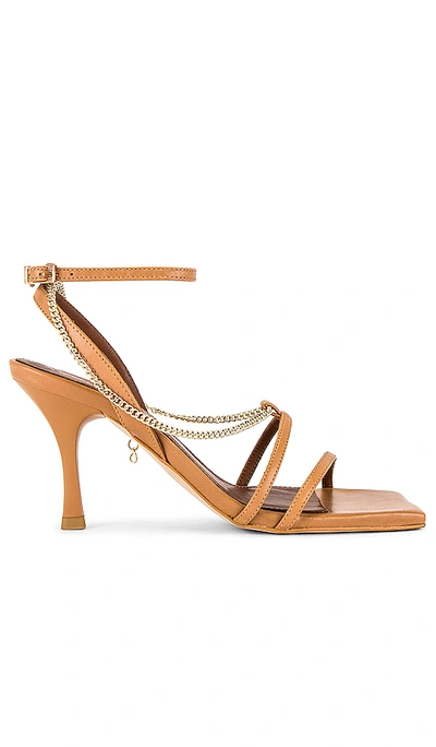 Shop Alohas Straps Chain Heel In Camel
