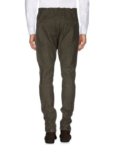 Shop Balmain Pants In Military Green