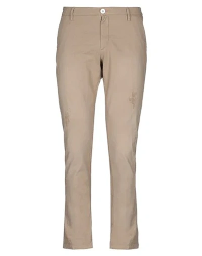 Shop Aglini Man Pants Beige Size 33 Cotton, Elastane