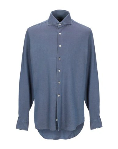 Shop Alessandro Gherardi Shirts In Dark Blue