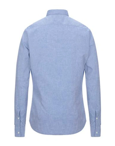 Shop Aglini Man Shirt Sky Blue Size 16 Linen, Cotton