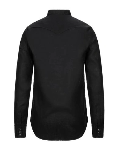 Shop Aglini Man Shirt Black Size 15 ½ Linen