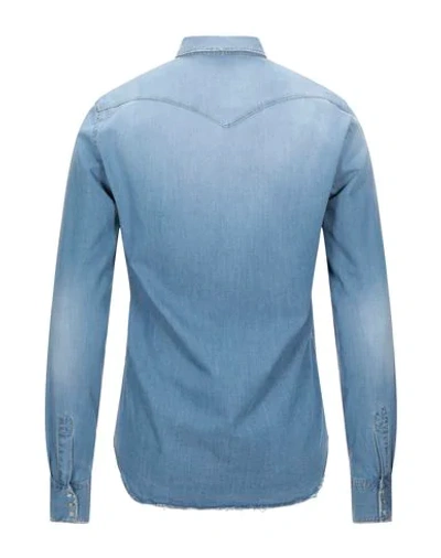 Shop Aglini Denim Shirts In Blue