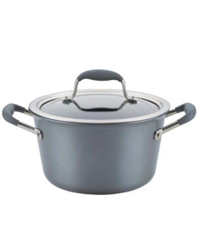 Shop Anolon Advanced Home Hard-anodized Nonstick 4.5-qt. Tapered Saucepot In Moonstone