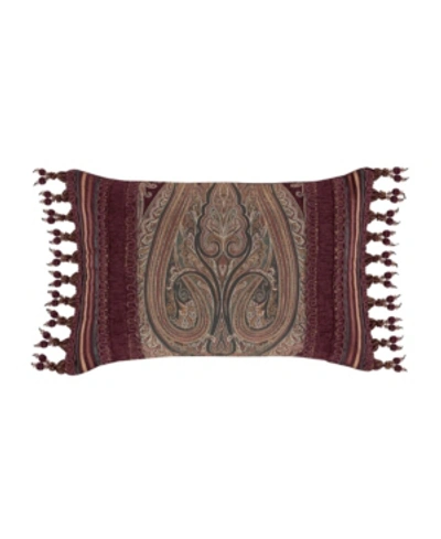J Queen New York Garnet Boudoir Decorative Pillow, 15" X 23" In Red