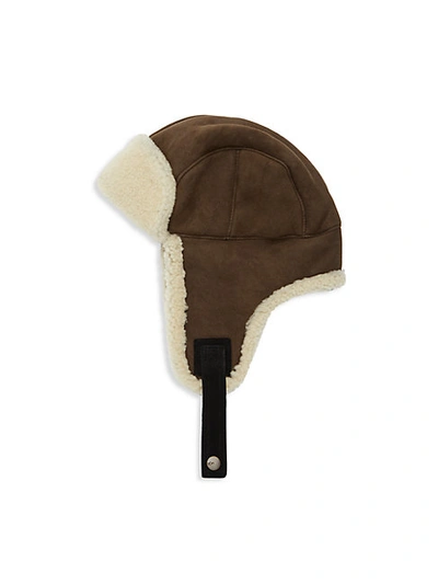 Shop Ugg Shearling Trapper Hat In Chestnut