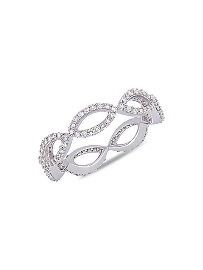 Shop Saks Fifth Avenue 14k White Gold & Diamond Infinity Ring