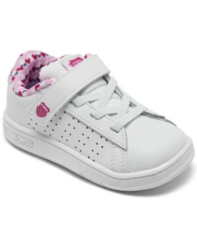 Shop K-swiss Toddler Girls Court Casper Stay-put Casual Sneakers From Finish Line In White, Multi