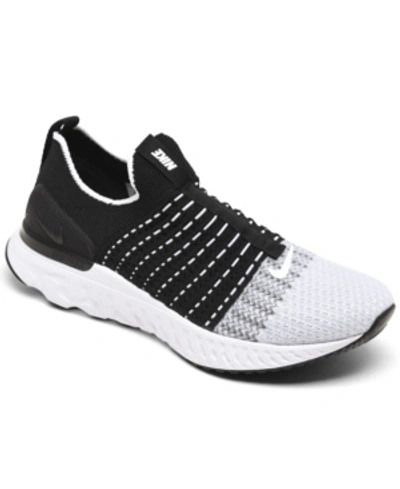 Shop Nike Women's React Phantom Run Flyknit 2 Running Sneakers From Finish Line In Black, White