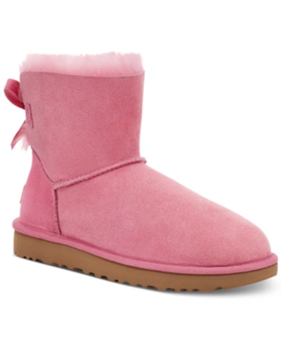 Shop Ugg Women's Mini Bailey Bow Ii Boots In Medium Pink