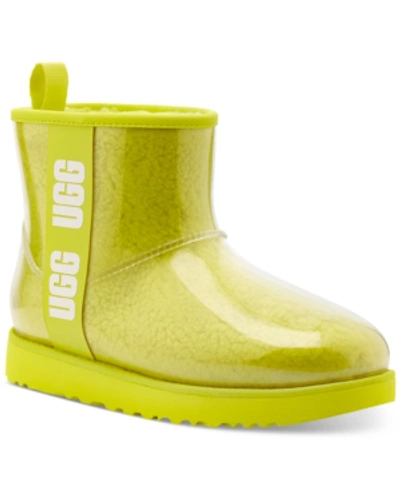 Shop Ugg Women's Classic Mini Clear Boots In Sulfur