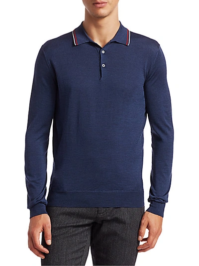 Shop Saks Fifth Avenue Collection Charlotte Wool Blend Polo In Denim