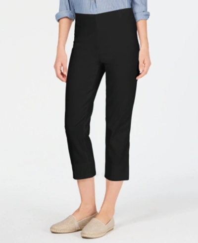 Shop Charter Club Women's Chelsea Pull-on Tummy-control Capris, Created For Macy's In Deep Black