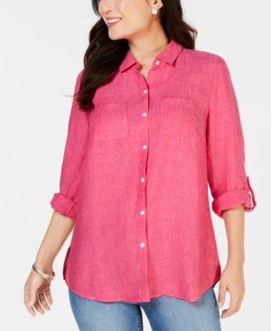 macys charter club linen tops