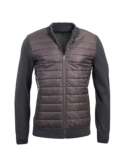 Shop Barbour Quilted Cotton-blend Bomber Jacket In Charcoal