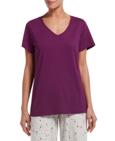 Shop Hue V-neck Sleep T-shirt In Dark Purple