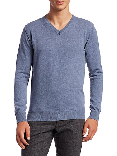 Shop Saks Fifth Avenue Men's V-neck Cashmere Sweater In Baby Blue