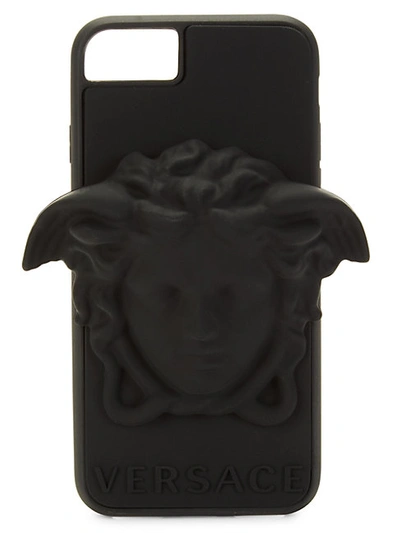 Shop Versace 3d Logo Iphone 7 Case In Black