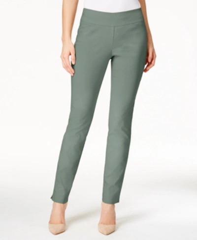 Shop Charter Club Petite Cambridge Tummy-control Slim-leg Pants, Petite & Petite Short, Created For Macy's In Pond Green