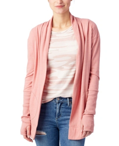 Shop Alternative Apparel Rib Sleeve Eco-jersey Women's Wrap Cardigan In Pink