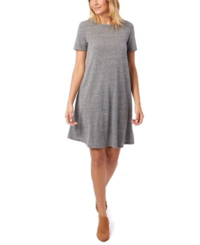 Shop Alternative Apparel Eco-jersey Flare Women's T-shirt Dress In Gray