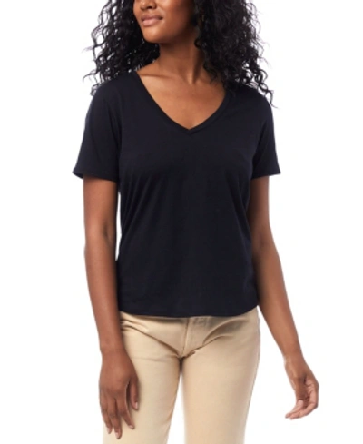 Shop Alternative Apparel Organic Cotton V-neck Women's T-shirt In Black