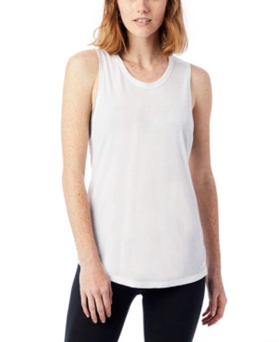 Shop Alternative Apparel Slinky Jersey Muscle Women's Tank Top In White