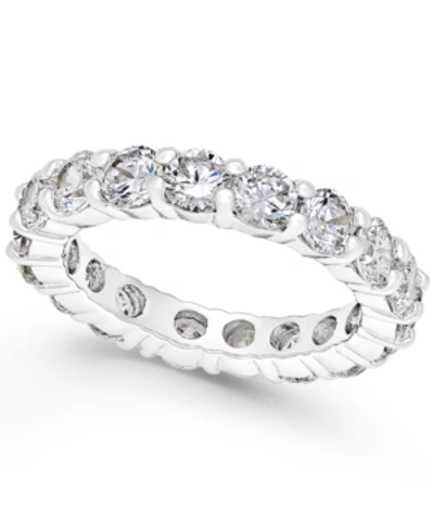 Charter Club Crystal All-around Ring In Fine Silver Plate, Created For Macy's In Silver