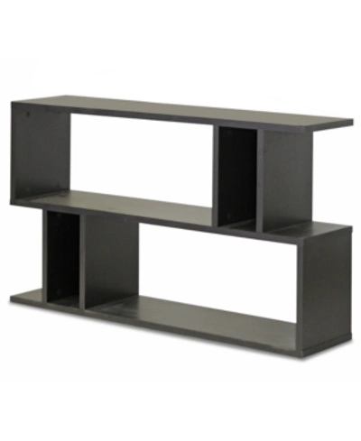 Furniture Rongo 2 Shelf Modern Bookshelf In Dark Brown