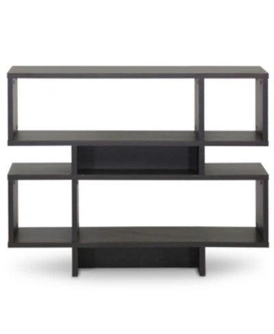 Furniture Sione 4 Shelf Modern Bookshelf In Dark Brown