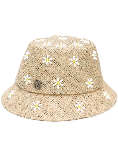 Shop Maison Michel Souna Bucket Hat In Neutrals