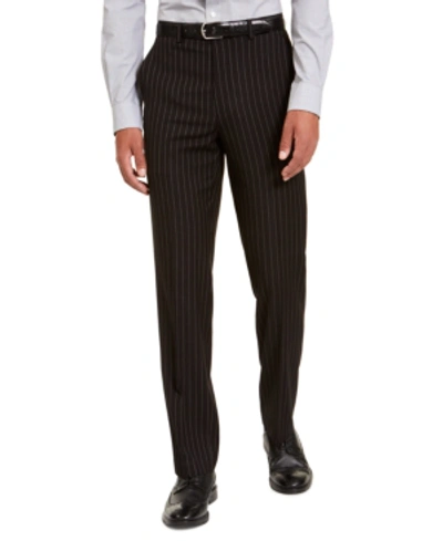 Shop Sean John Men's Classic-fit Stretch Suit Separate Pants In Black Pinstripe