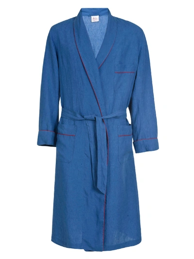 Shop Olga Frua Sargas Robe In Blu Indaco