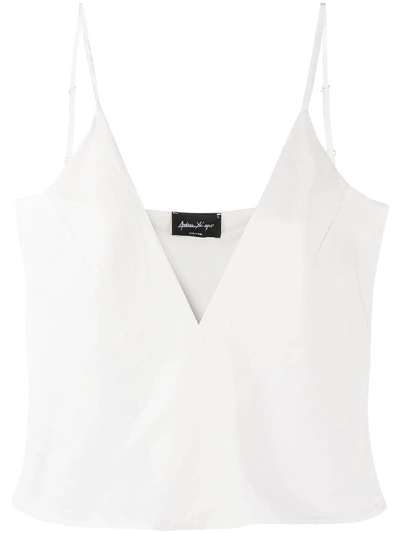 Shop Andrea Ya'aqov Sleeveless V-neck Blouse In White