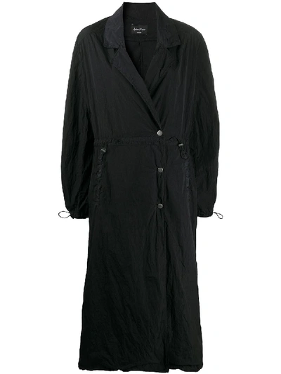 Shop Andrea Ya'aqov Drawstring Long Trench Coat In Black
