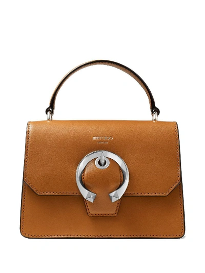 Shop Jimmy Choo Small Madeline Satchel In Brown